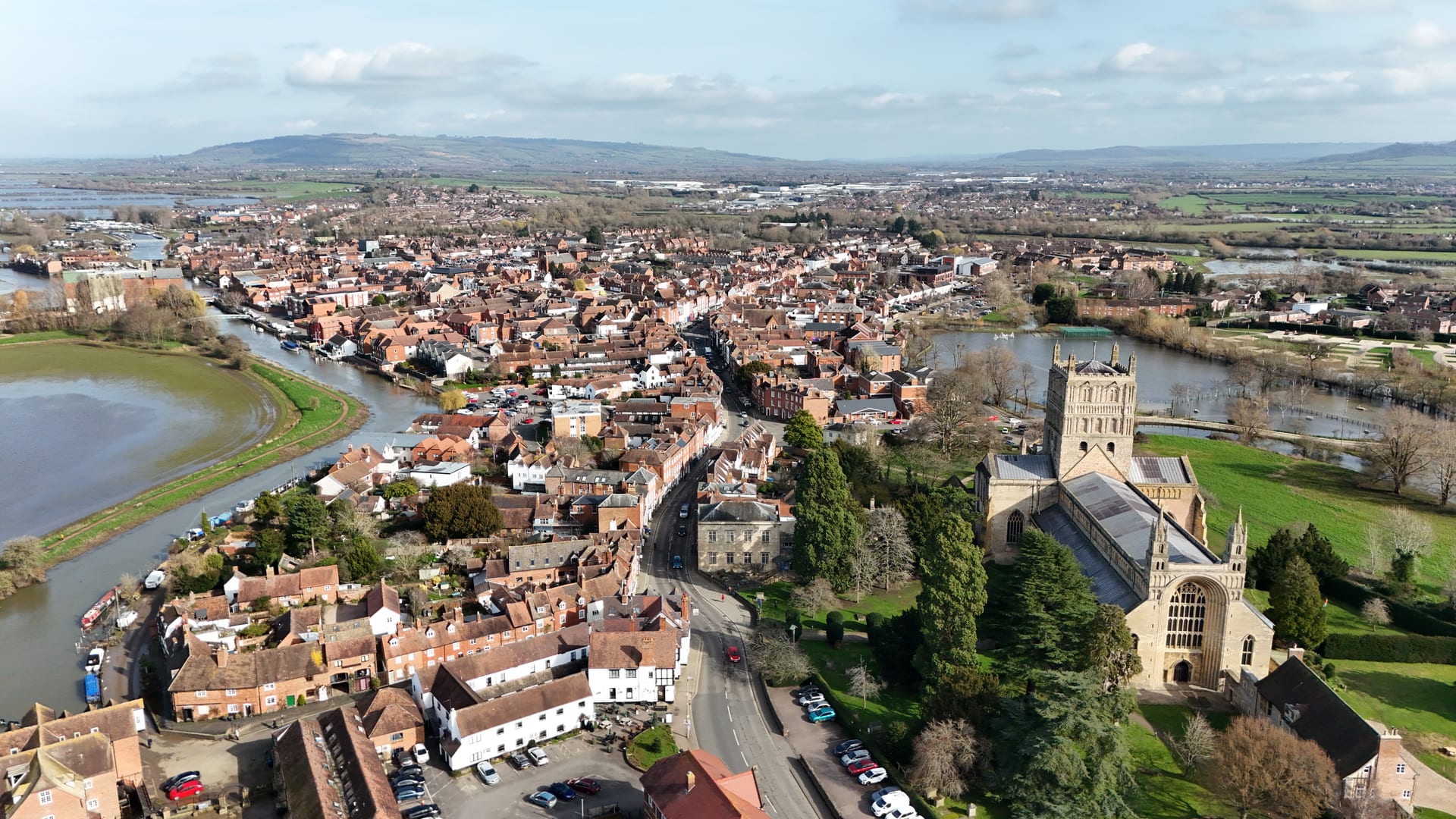 Tewkesbury property and area view near Tewkesbury